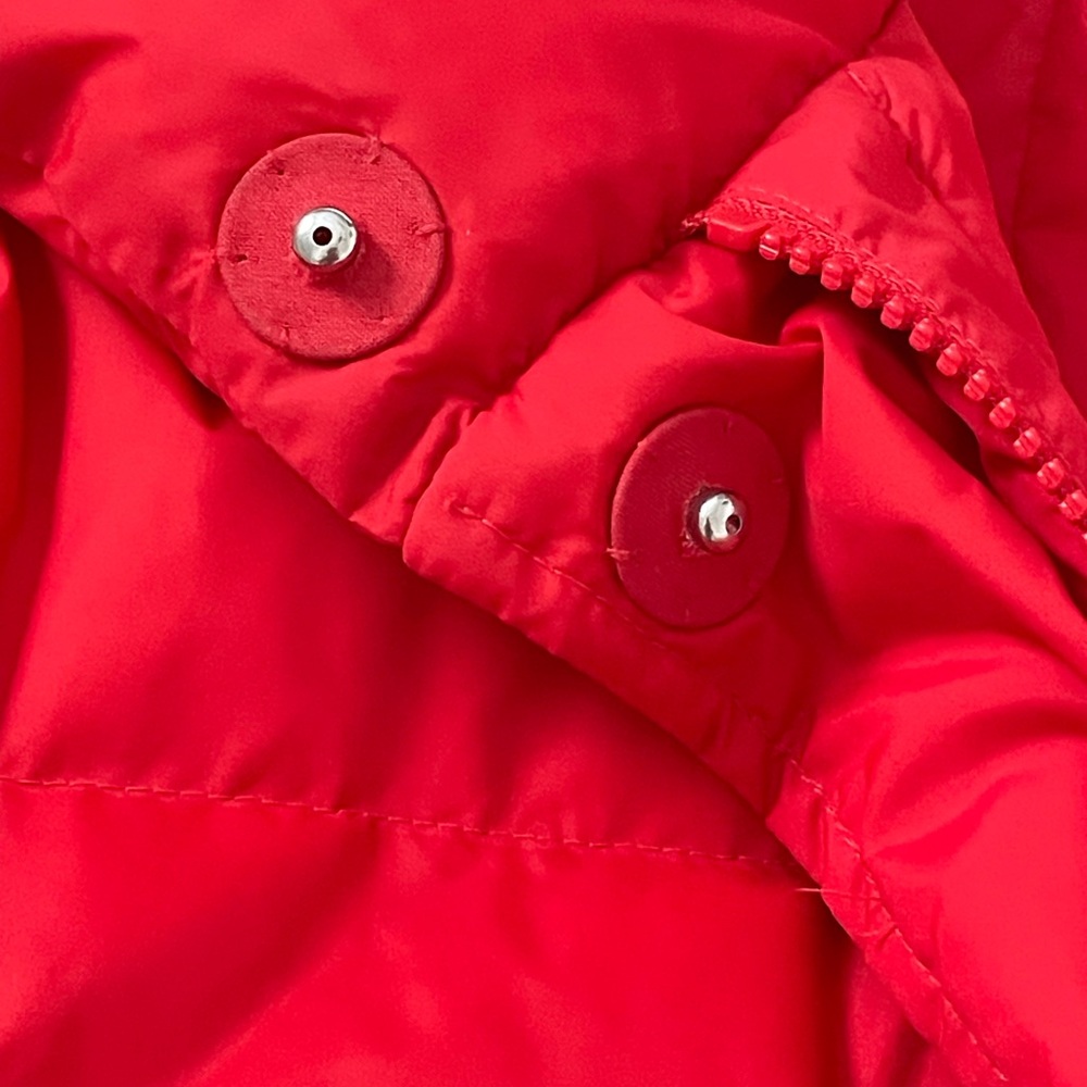 Eileen Fisher Weather Resistant High Collar Down Vest Red Winter Puffer - Picture 7 of 9